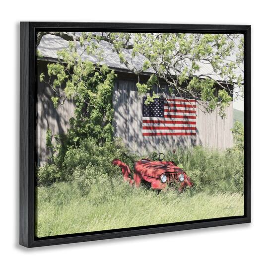 Stupell Industries Americana Lush Country Greenery Floater Framed Art